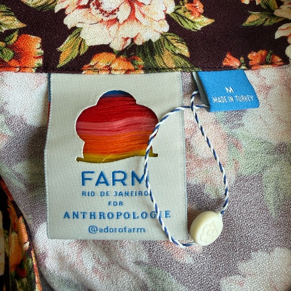 FARM Rio Anthro Patchwork Floral Asymmetrical Midi Skirt Boho Festival Medium - Picture 6 of 9